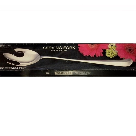 Serving Fork WM. Rogers & Son Large Silver Plate Serving Fork, Antique - Picture 3 of 3